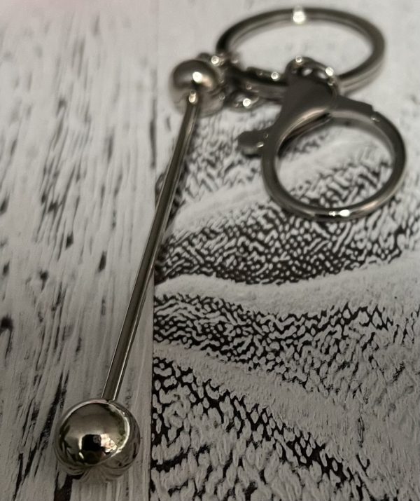 Beadable  Keychain - Silver