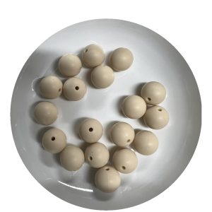 15mm Beige Round Beads - 10pk