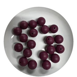 15mm Burgundy Round Bead - 10pk