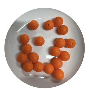 15mm Orange Round Bead - 10pk