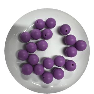 15mm Purple Round Beads - 10pk