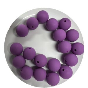15mm Purple Velet Round Beads - 10pk