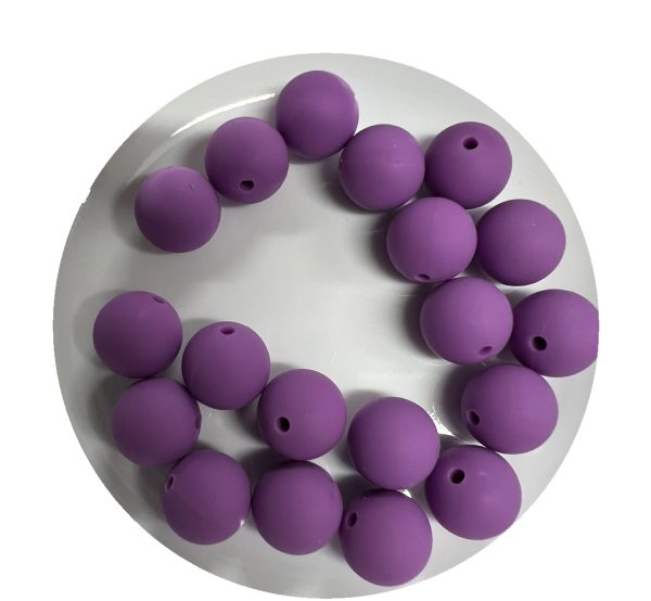 15mm Purple Velet Round Beads - 10pk