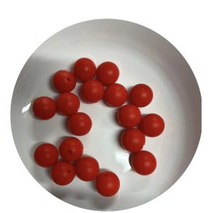 15mm Red Round Bead - 10pk