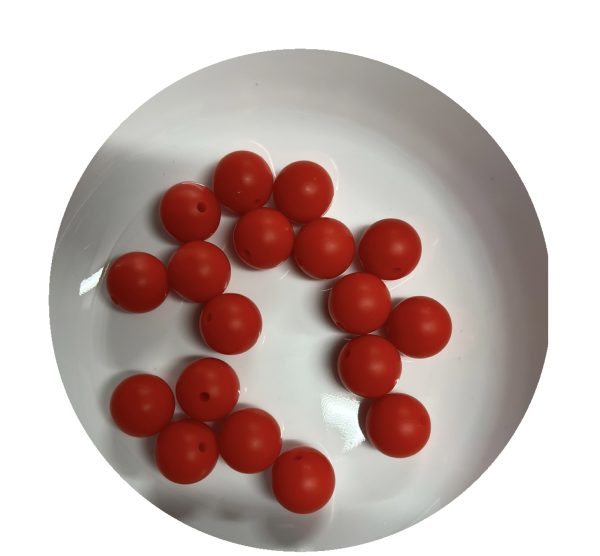 15mm Red Round Bead - 10pk