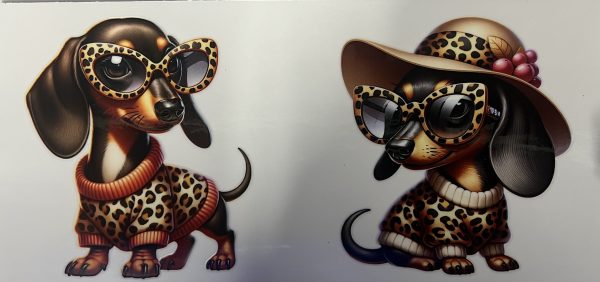 Double Leopard Print Glasses Dachshund