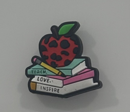 Leopard Print Apple & Book - Teacher