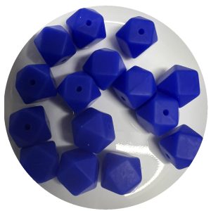 14mm Royal Blue Hexagon Beads - 5pk