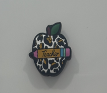 White Leopard Print Apple - Teacher