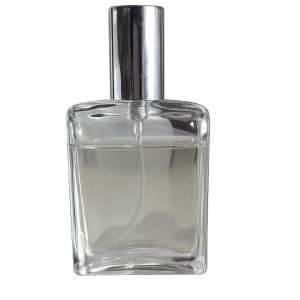Perfume Clear Square Silver Lid spray bottle 50ml - Preorder Required